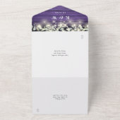Lila Blumenmason Jars Lights Monogram Wedding All In One Einladung (Außenbereich)