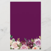 Lila Blumenmenü zum Hochzeitsessen (Rückseite)