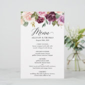 Lila Blumenmenü zum Hochzeitsessen (Stehend Vorderseite)