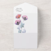 Lila Blumenmohn All In One Einladung (Außenbereich)