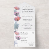 Lila Blumenmohn All In One Einladung (Innen Boden)