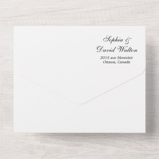 Lila Blumenmohn All In One Einladung (Rückseite)