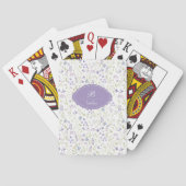 Lila Blumenmonogramm Klassische Spielkarten (Rückseite)