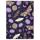 Lila Blumenmotte | Moth Clipboard Klemmbrett (Rückseite)