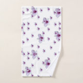 Lila Blumenmuster  Badhandtuch Set (Handtuch)
