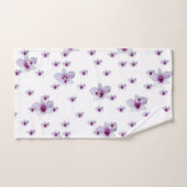 Lila Blumenmuster  Badhandtuch Set (Handtuch)