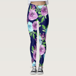lila Blumenmuster-Blume Leggings