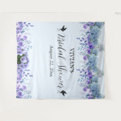 Lila Blumenmuster-Brautparty-Foto-Stand Wandteppich (Vorderseite (Horizontal))