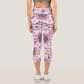 Lila Blumenmuster Capri Leggings (Rückseite)
