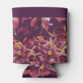 Lila Blumenmuster Cooler Dosenkühler (Rückseite)