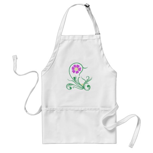 Lila Blumenmuster der Blume Schürze (Vorne)
