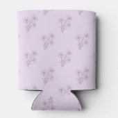 Lila Blumenmuster Einfache Boho Vintage Party Dosenkühler (Rückseite)