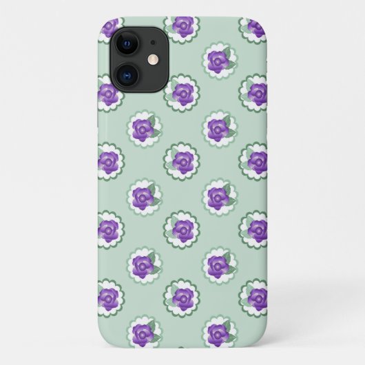 Lila Blumenmuster Einfaches Muster Calico Moderne Case-Mate iPhone Hülle (Rückseite)