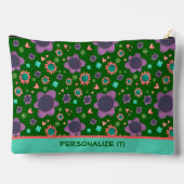 Lila Blumenmuster Einzigartiges Zubehör Zubehörtasche (Rückseite)