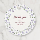 Lila Blumenmuster Erste Kommune Geschenkanhänger (Rückseite)