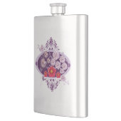 lila Blumenmuster Flachmann (Links)