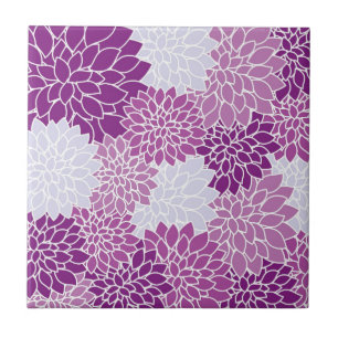 Lila Blumenmuster Fliese