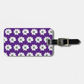 Lila Blumenmuster Gepäckanhänger (Vorderseite horizontal)