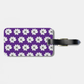 Lila Blumenmuster Gepäckanhänger (Rückseite horizontal)