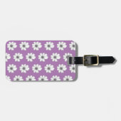 Lila Blumenmuster Gepäckanhänger (Vorderseite horizontal)