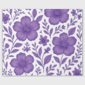lila Blumenmuster Geschenkpapier (Flach)