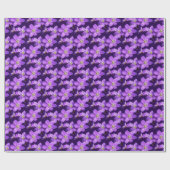 Lila Blumenmuster Geschenkpapier (Flach)