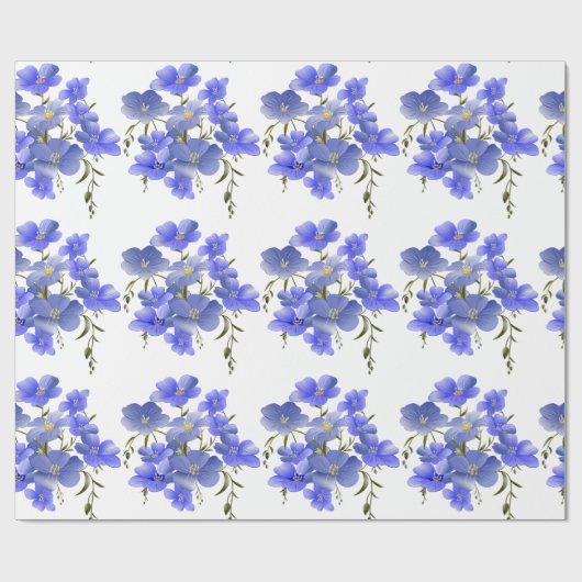 Lila Blumenmuster Geschenkpapier (Flach)