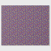 Lila Blumenmuster Geschenkpapier (Flach)