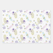 Lila Blumenmuster Geschenkpapier Set (Vorderseite 2)