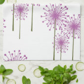 Lila Blumenmuster Geschirrtuch (Gefaltet)