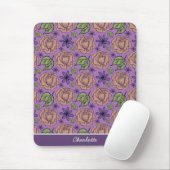 Lila Blumenmuster große Blüte mit Namen Mousepad (Mit Mouse)