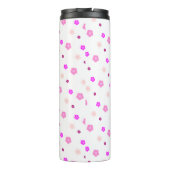 Lila Blumenmuster im Frühjahr Thermosbecher (Rückseite)