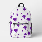 lila Blumenmuster in Wasserfarbe für Mädchen & Tee Bedruckter Rucksack (Vorderseite)