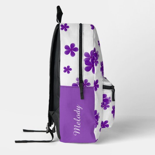 lila Blumenmuster in Wasserfarbe für Mädchen & Tee Bedruckter Rucksack (Links)