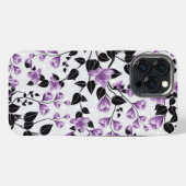 Lila Blumenmuster iPhone Hülle (Rückseite (Horizontal))