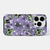 Lila Blumenmuster iPhone Hülle (Rückseite (Horizontal))