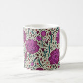 Lila Blumenmuster Kaffeetasse (VorderseiteRechts)