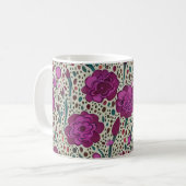 Lila Blumenmuster Kaffeetasse (Vorderseite Links)