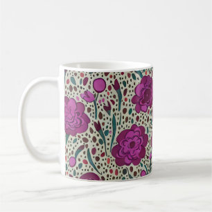 Lila Blumenmuster Kaffeetasse