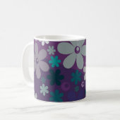 Lila Blumenmuster Kaffeetasse (Vorderseite Links)