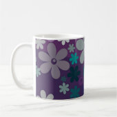 Lila Blumenmuster Kaffeetasse (Links)