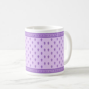 Lila Blumenmuster Kaffeetasse