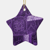 Lila Blumenmuster Keramik Ornament (Links)