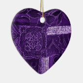 Lila Blumenmuster Keramikornament (Rechts)