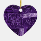 Lila Blumenmuster Keramikornament (Vorne)