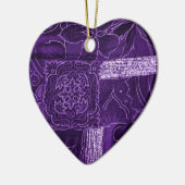 Lila Blumenmuster Keramikornament (Links)
