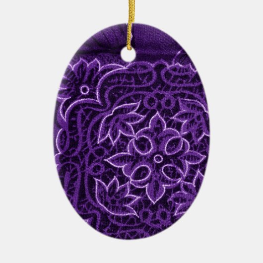 Lila Blumenmuster Keramikornament (Vorne)