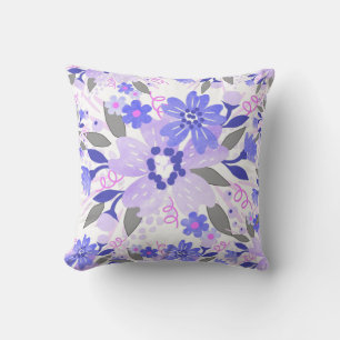 Lila Blumenmuster Kissen