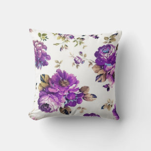 Lila Blumenmuster Kissen