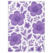 lila Blumenmuster Klemmbrett (Rückseite)